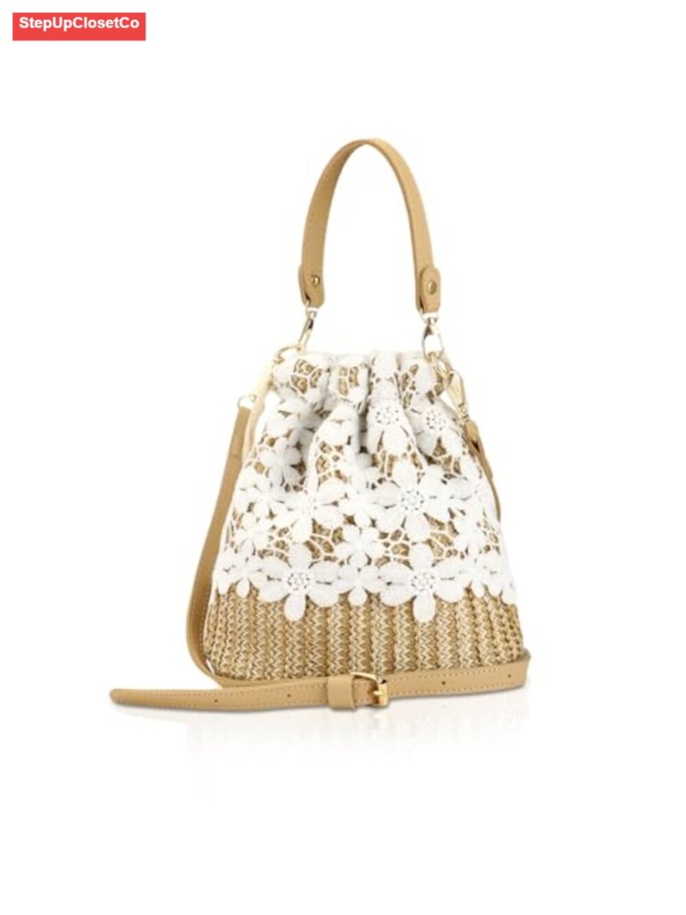 Bamboo Straw Woven Half Moon Sling Bag Shoulder Crossbody for Women